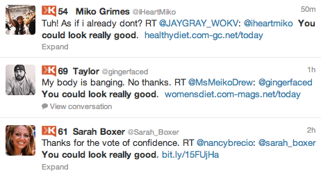 Twitter - You could look really good.