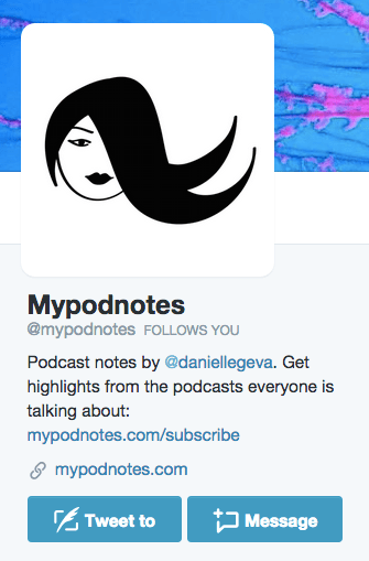 mypodnotes twitter bio
