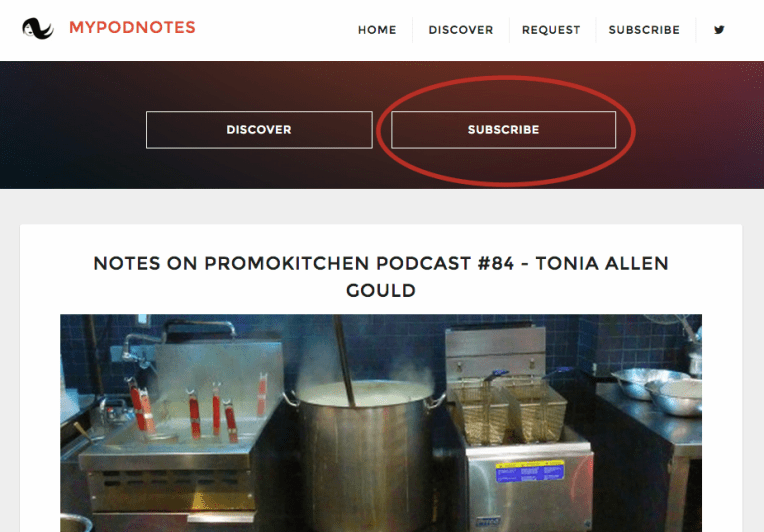 mypodnotes website button