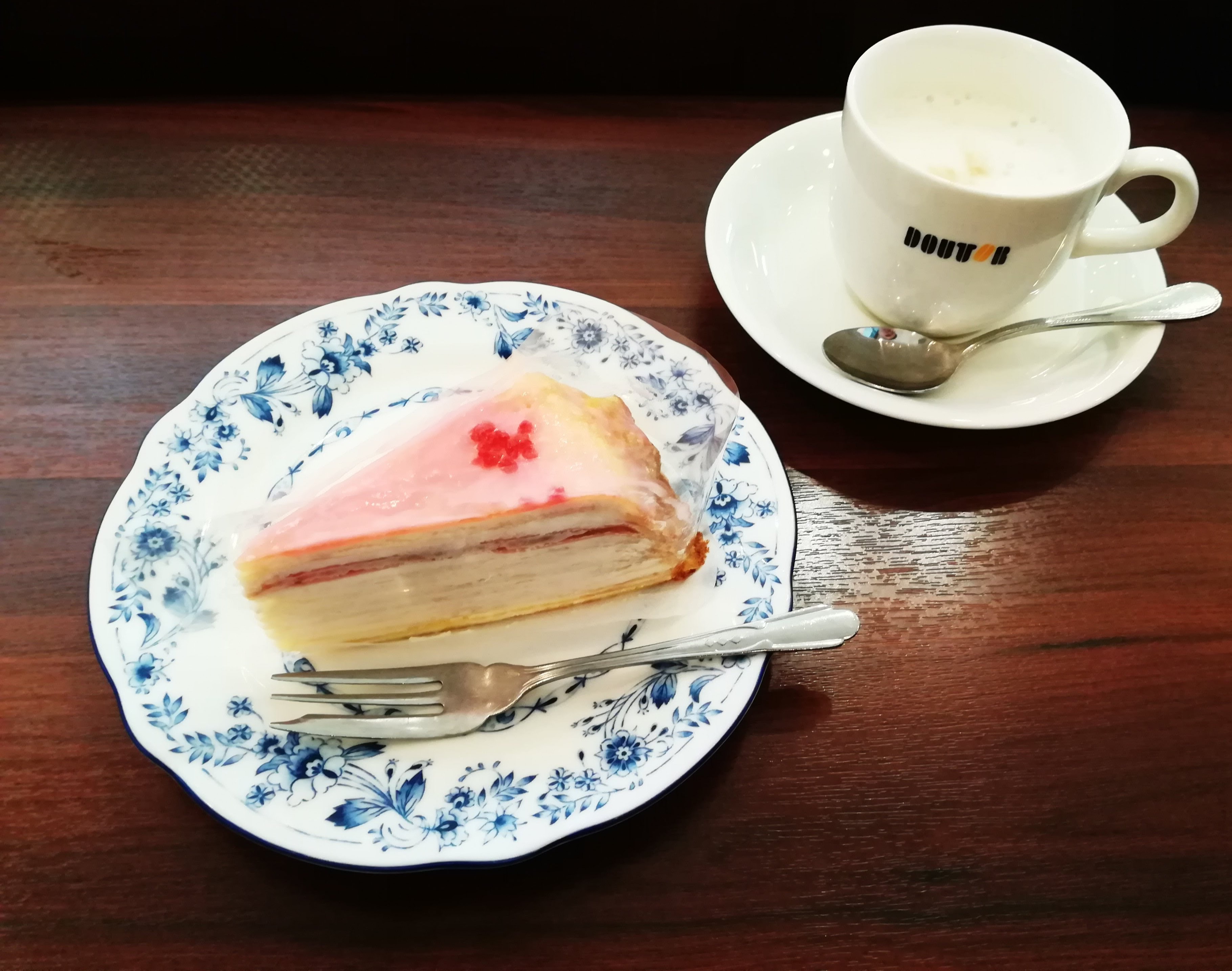 Umeda Sky Building and Sakura Mille Crepe Cake