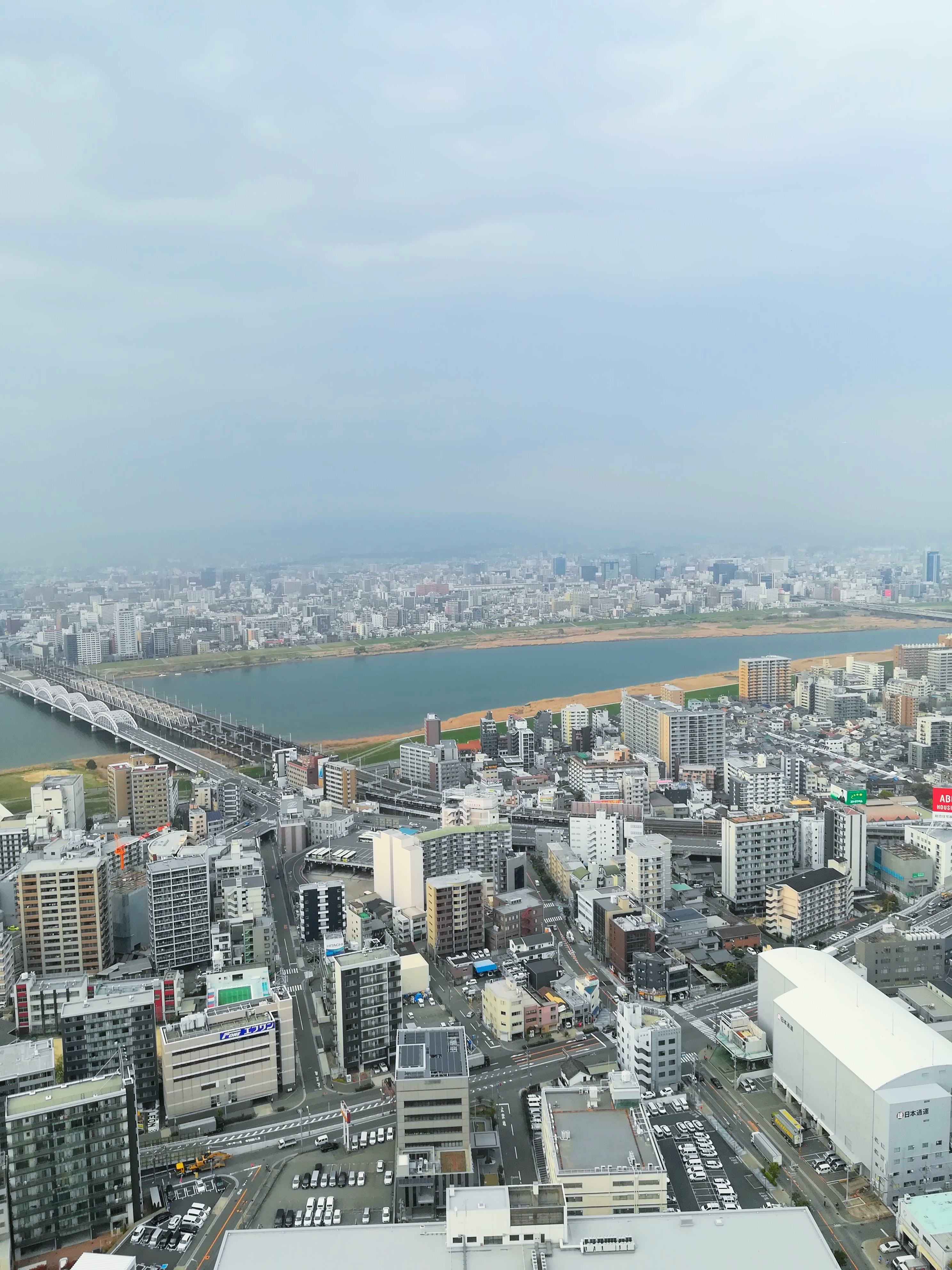 Umeda Sky Building and Sakura Mille Crepe Cake