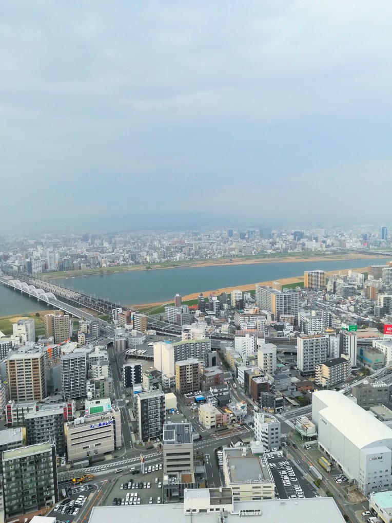 Umeda Sky Building and Sakura Mille Crepe Cake