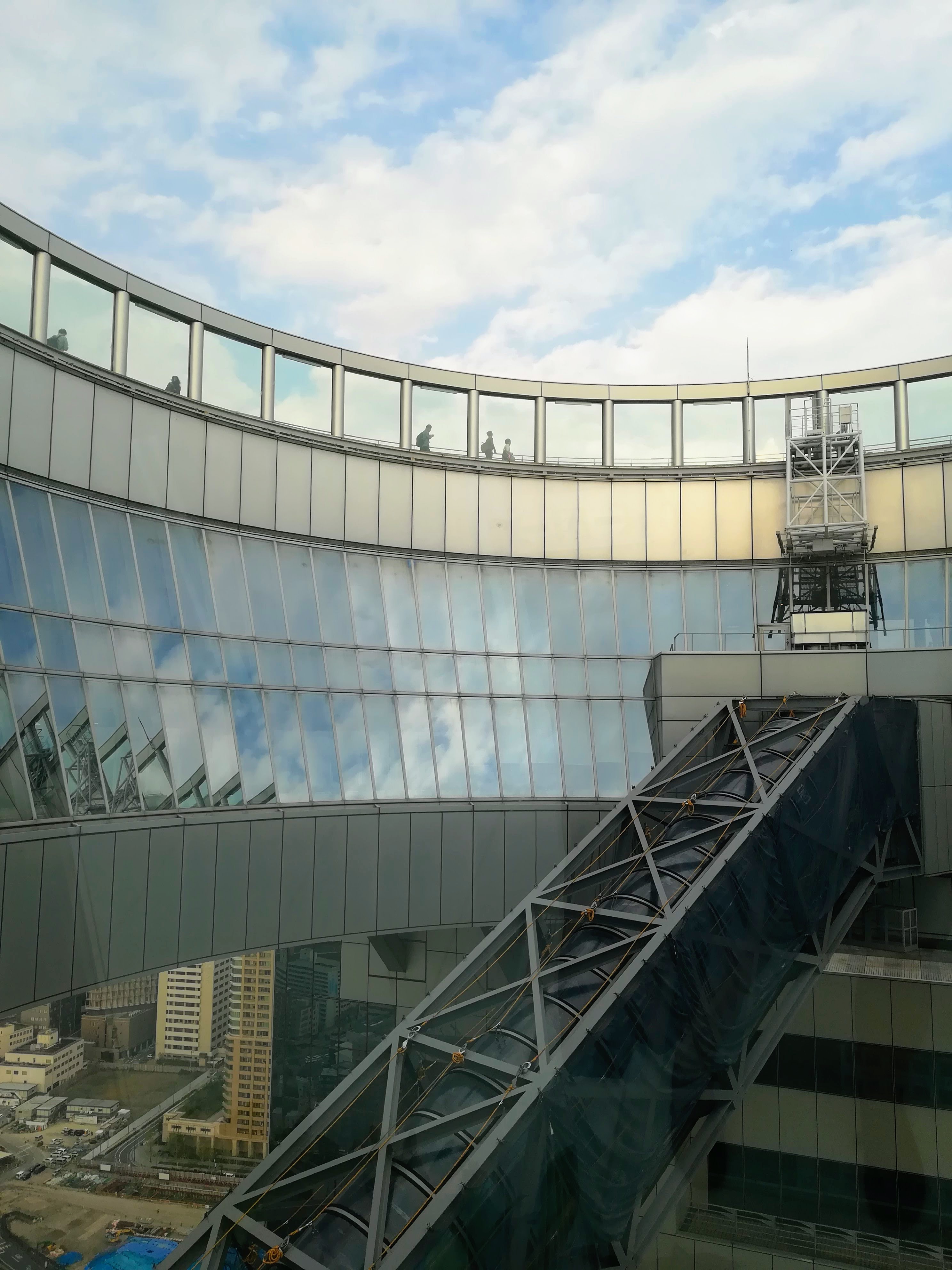 Umeda Sky Building and Sakura Mille Crepe Cake